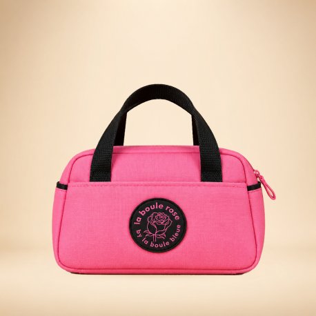 Sacoche 3 boules,Horizontale Rose en toile