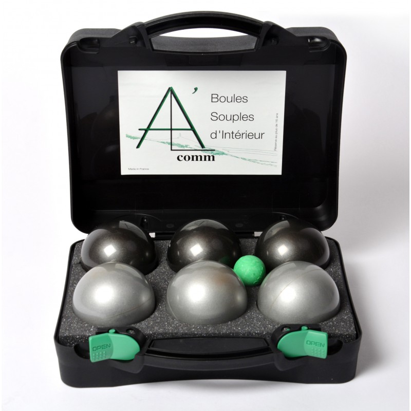 Coffret de 6 boules souples pour surfaces dures indoor ou outdoor